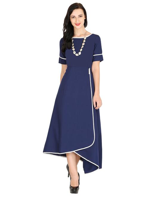 contrast piped asymmetric dress - 17292541 - Very Small Image - 1