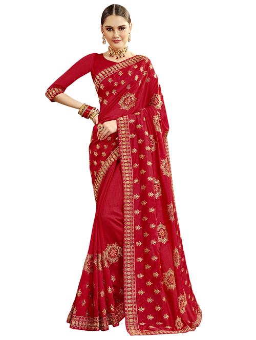 bordered embroidered saree - 17292562 - Very Small Image - 1