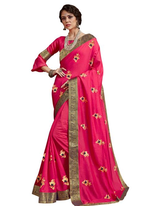 floral embroidered saree - 17292576 - Very Small Image - 1