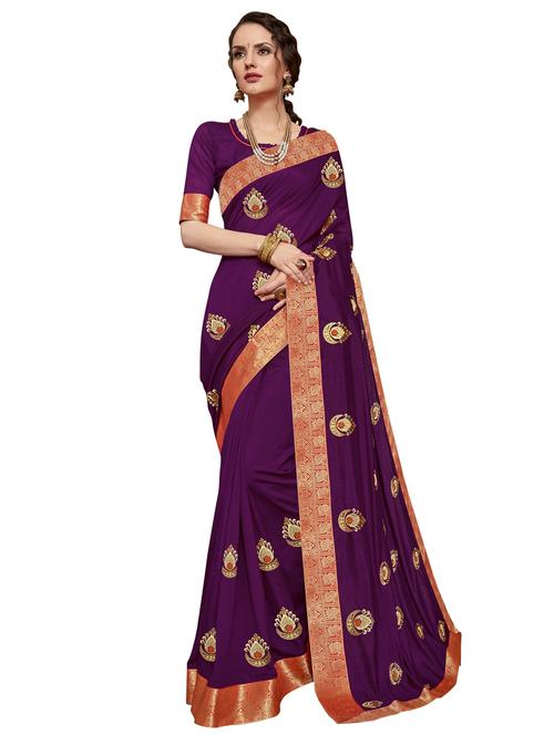 floral embroidered saree - 17292578 - Very Small Image - 1