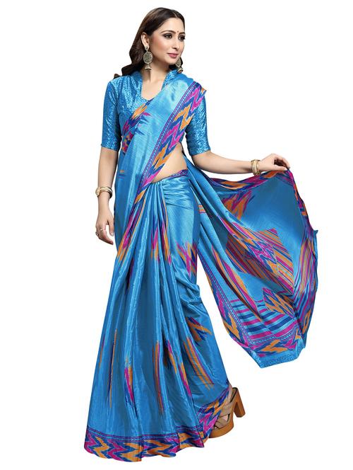 abstract printed saree with blouse - 17292598 - Very Small Image - 1