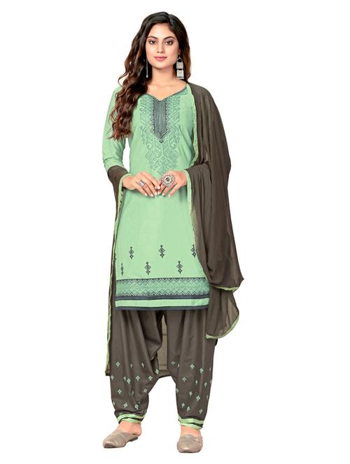 embroidered semi-stitched salwar suit - 17292611 - Very Small Image - 1