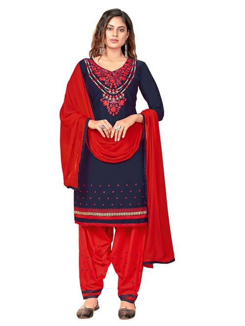 embroidered semi-stitched salwar suit - 17292620 - Very Small Image - 1