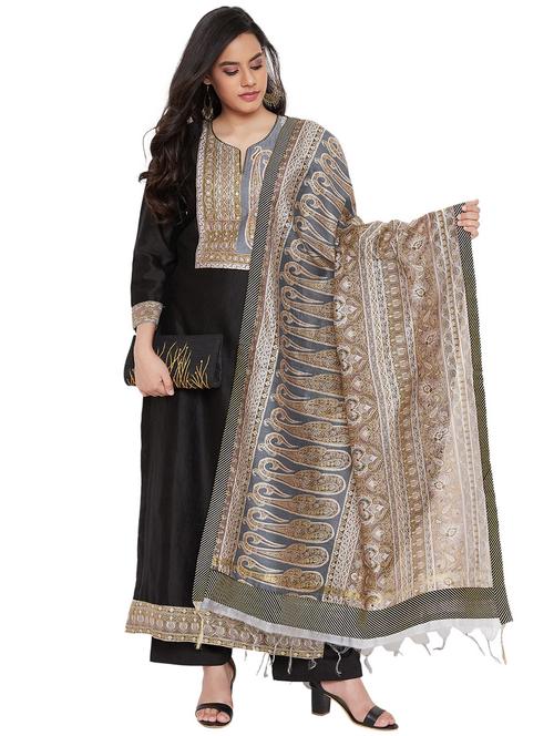 yoke embroidered palazzo unstitched suit - 17292766 - Very Small Image - 1