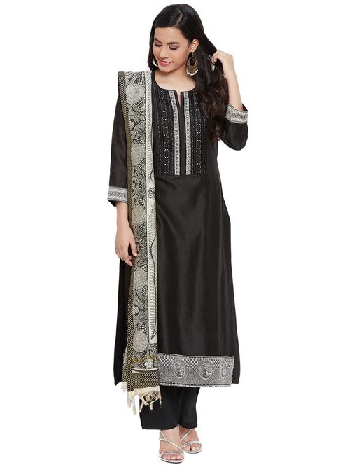 yoke embroidered palazzo unstitched suit - 17292791 - Very Small Image - 1