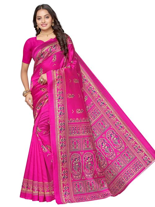 floral printed saree with blouse - 17292886 - Very Small Image - 1
