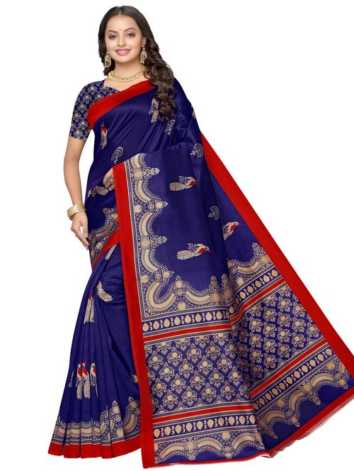 conversational printed saree with blouse - 17292890 - Very Small Image - 1