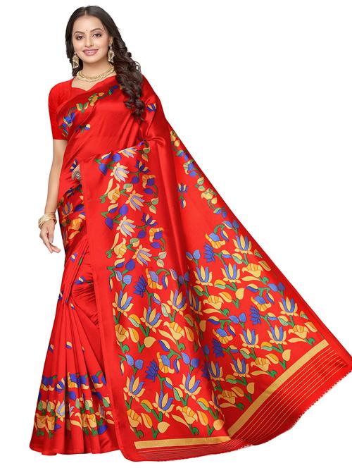 floral printed saree with blouse - 17292896 - Very Small Image - 1