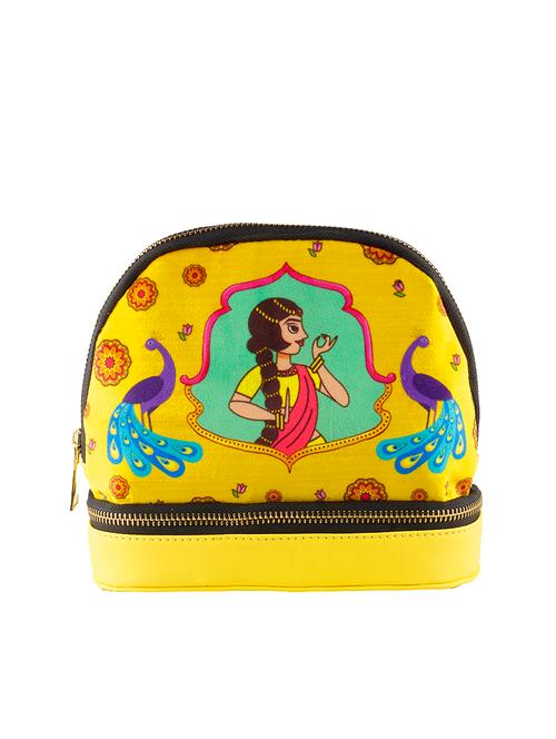 yellow leatherette (pu) quirky pouch - 17293395 - Very Small Image - 1