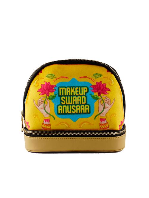 yellow leatherette (pu) quirky pouch - 17293396 - Very Small Image - 1