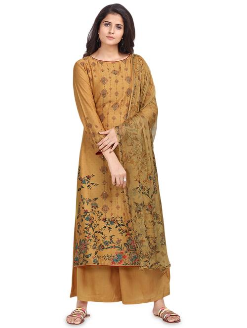 digital print palazzo unstitched suit - 17293448 - Very Small Image - 1