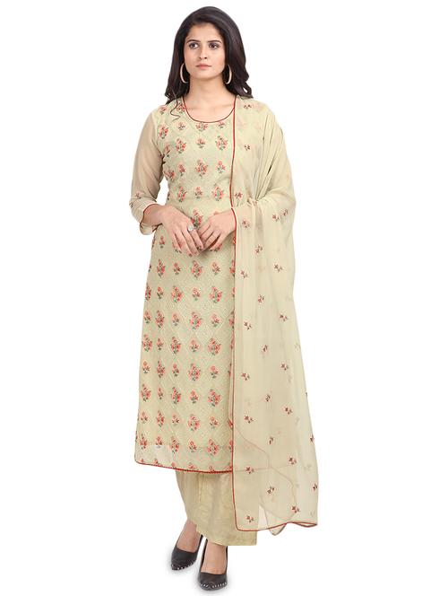 embroidered palazzo unstitched suit - 17293453 - Very Small Image - 1