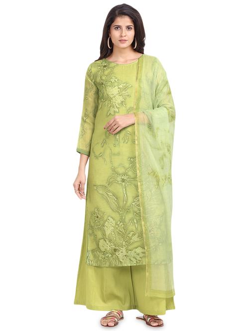 digital print palazzo unstitched suit - 17293460 - Very Small Image - 1