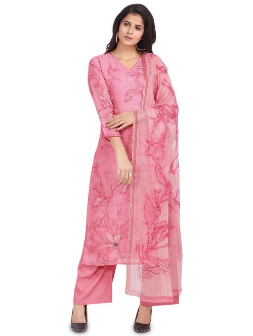 digital print palazzo unstitched suit - 17293461 - Very Small Image - 1