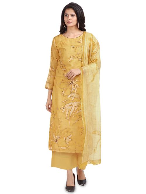 digital print palazzo unstitched suit - 17293466 - Very Small Image - 1