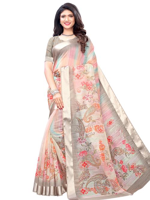 floral printed saree - 17293907 - Very Small Image - 1