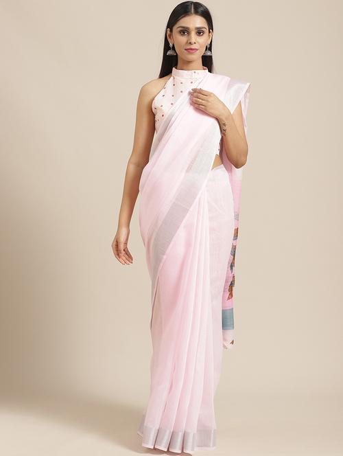 floral printed saree with blouse - 17293943 - Very Small Image - 1