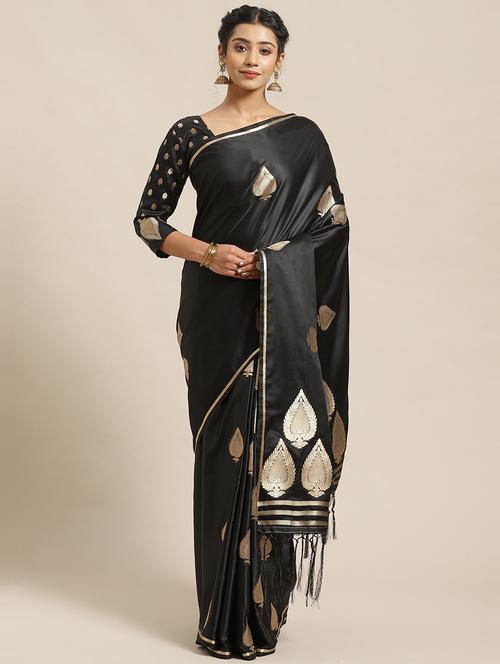 ethnic motifs jacquard work banarasi saree - 17293957 - Very Small Image - 1