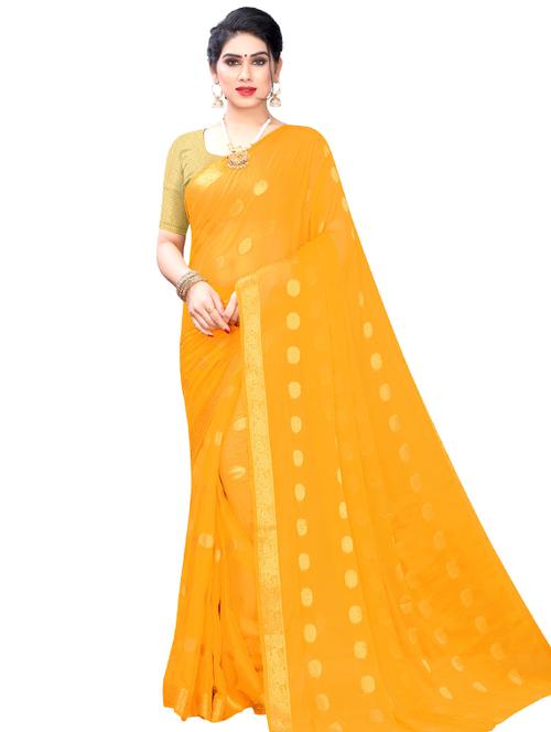 ethnic motifs zari work saree with blouse - 17293966 - Very Small Image - 1