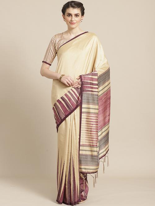 geometric printed saree with blouse - 17293980 - Very Small Image - 1