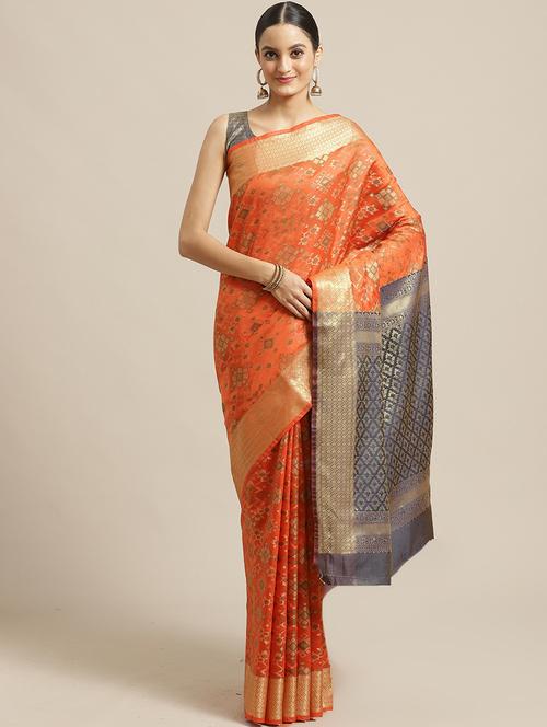 geometric banarasi saree - 17293991 - Very Small Image - 1