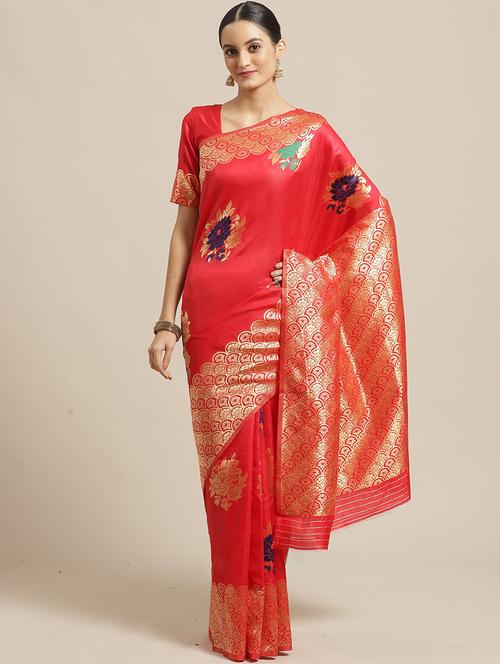 floral banarasi saree - 17294025 - Very Small Image - 1