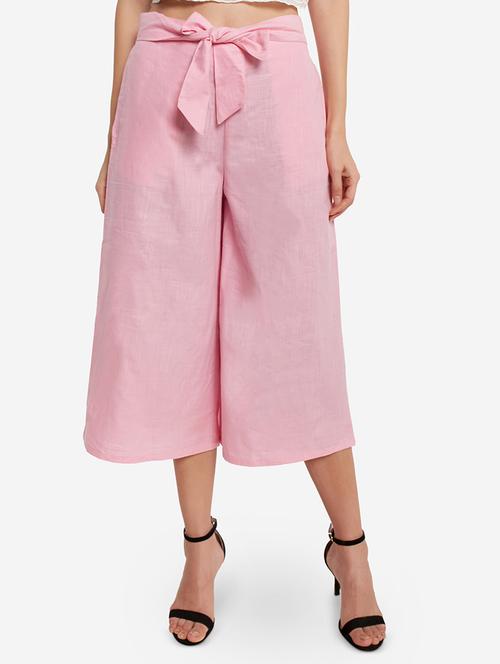 tie front solid culotte - 17294049 - Very Small Image - 1