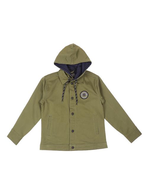 green cotton blend bomber jackets & coat - 17294200 - Very Small Image - 1
