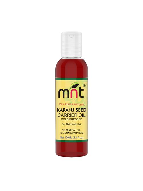 mnt karanj seed cold pressed carrier oil (100ml) - pure natural therapeutic grade oil for skin care & hair care - 17294952 - Very Small Image - 1