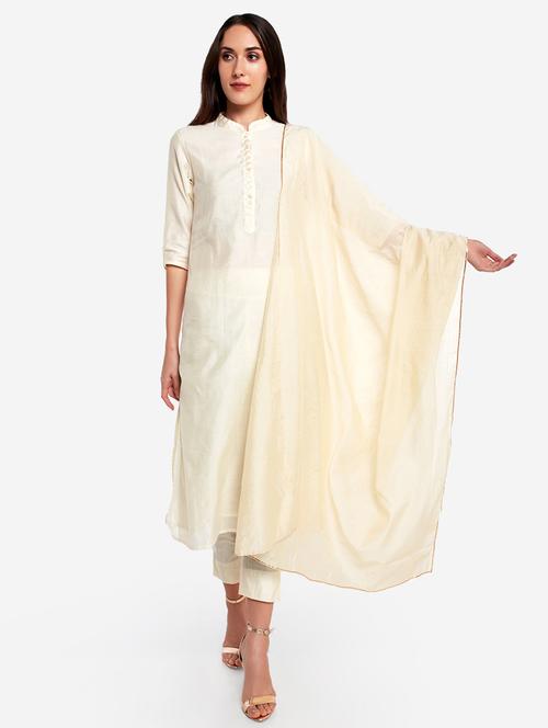 offwhite art silk dupatta - 17294964 - Very Small Image - 1