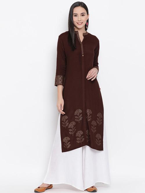 foil print straight kurta - 17295894 - Very Small Image - 1