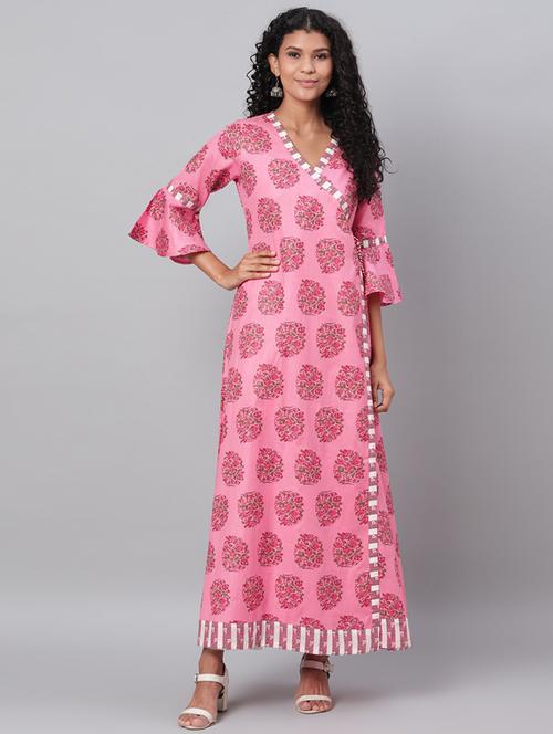 floral angrakha kurta - 17296410 - Very Small Image - 1