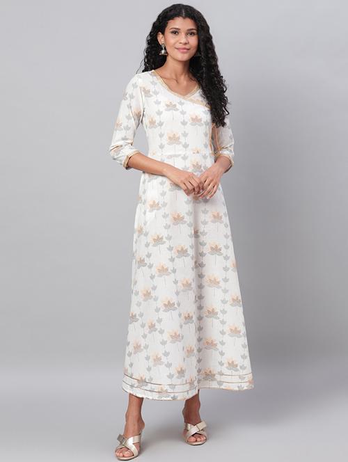 floral print angrakha ethnic dress - 17296443 - Very Small Image - 1
