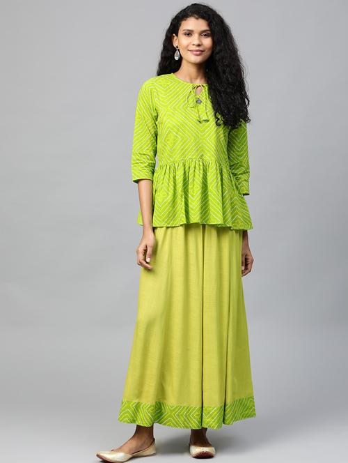 bandhani print kurta skirt set - 17296454 - Very Small Image - 1