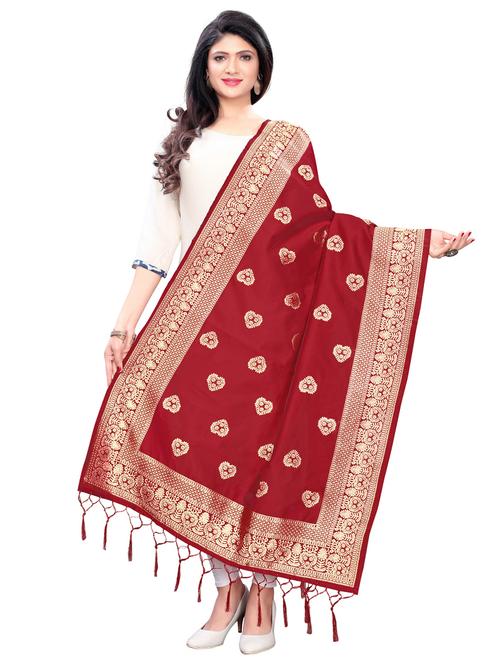 floral banarasi dupatta - 17297081 - Very Small Image - 1