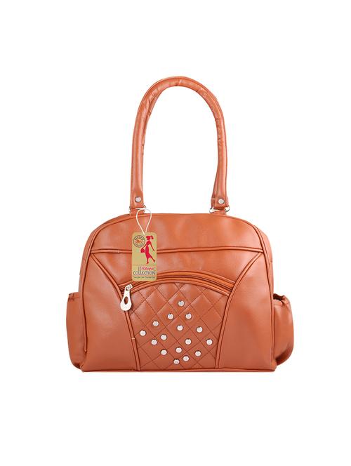tan leatherette (pu) handbag - 17297541 - Very Small Image - 1