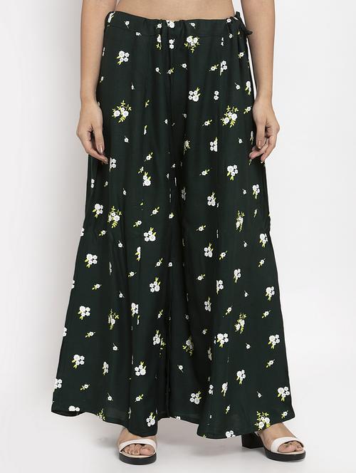 floral flared palazzo - 17298388 - Very Small Image - 1