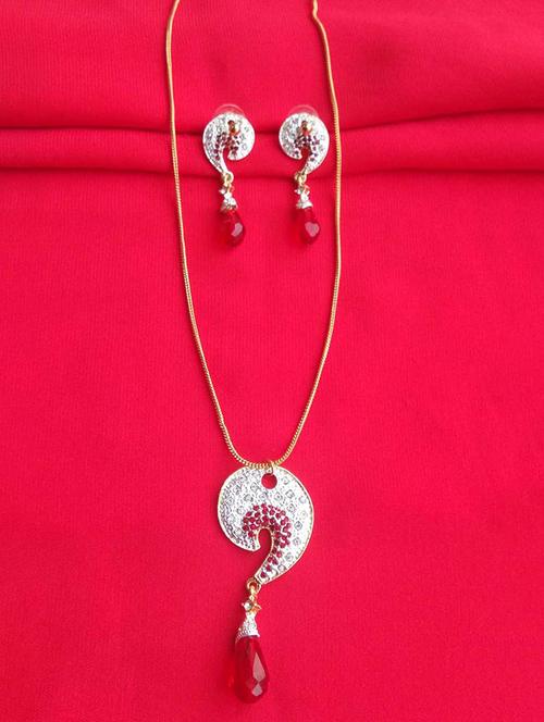 red metal pendants and earring - 17298400 - Very Small Image - 1