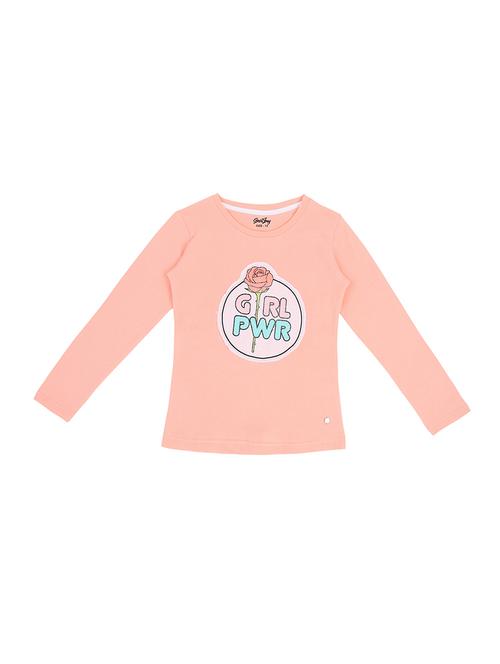 pink cotton blend regular tops & tee - 17298946 - Very Small Image - 1