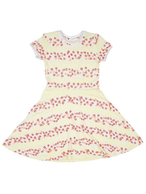 yellow cotton blend frock - 17298991 - Very Small Image - 1