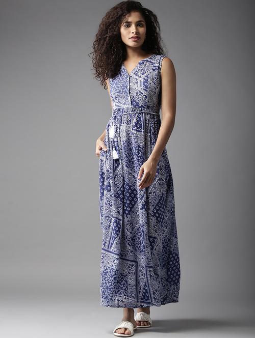 tie front paisley maxi dress - 17299174 - Very Small Image - 1