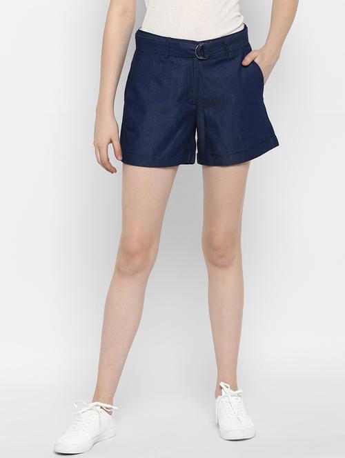 mid rise belted denim shorts - 17299254 - Very Small Image - 1