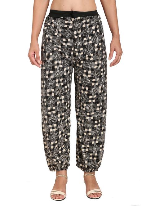 drawstring waist harem trouser - 17299525 - Very Small Image - 1