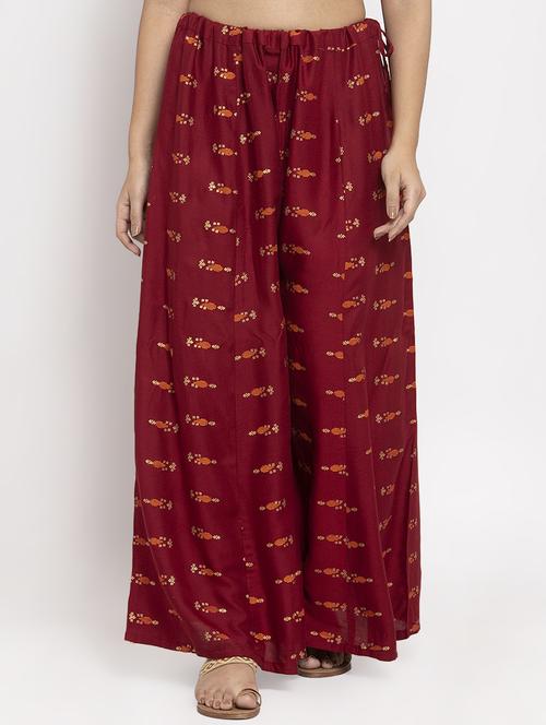 gold printed palazzo - 17299685 - Very Small Image - 1
