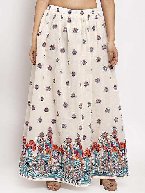conversational printed flared skirt - 17299706 - Very Small Image - 1