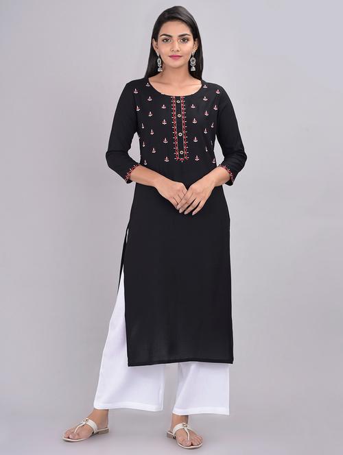 yoke embroidered kurta palazzo set - 17299708 - Very Small Image - 1