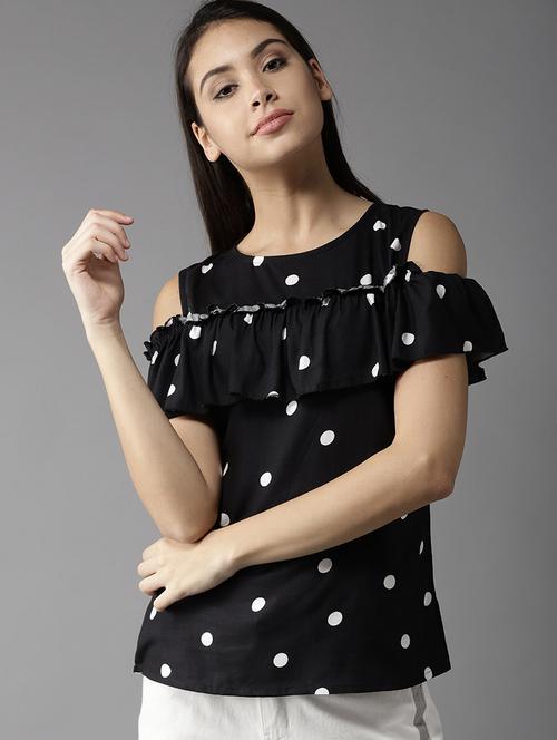 cold shoulder ruffle top - 17299750 - Very Small Image - 1