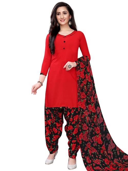 printed unstitched salwar suit - 17300605 - Very Small Image - 1
