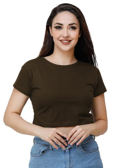 round neck crop top - 17300617 - Very Small Image - 1
