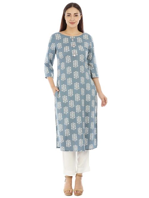 block print straight kurta - 17324189 - Very Small Image - 1